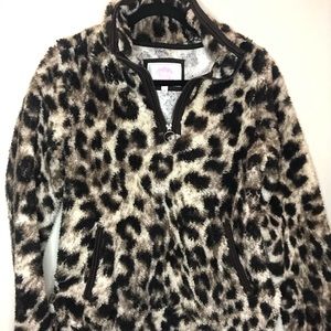 Fuzzy Cheetah Sherpa Pullover
